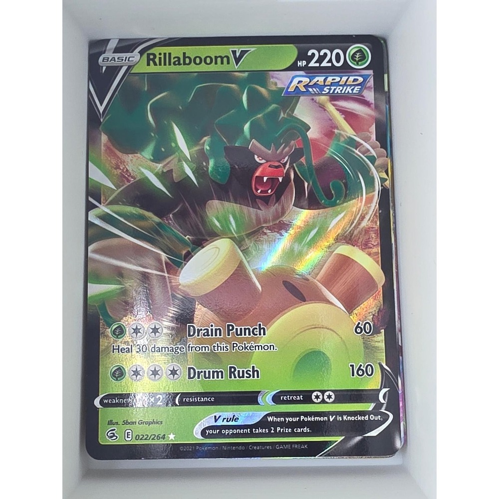 Rillaboom V 022/264 Holo V Rare Fusion Strike Pokemon Holo Near Mint
